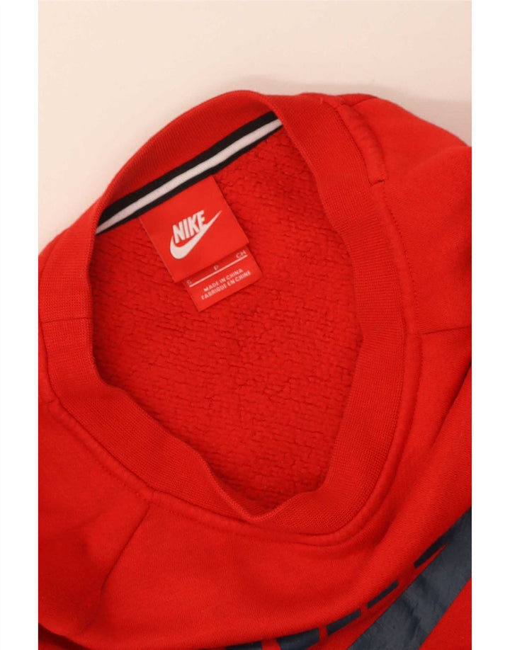 Nike Womens Graphic Oversized Sweatshirt Jumper UK 10 Small Red