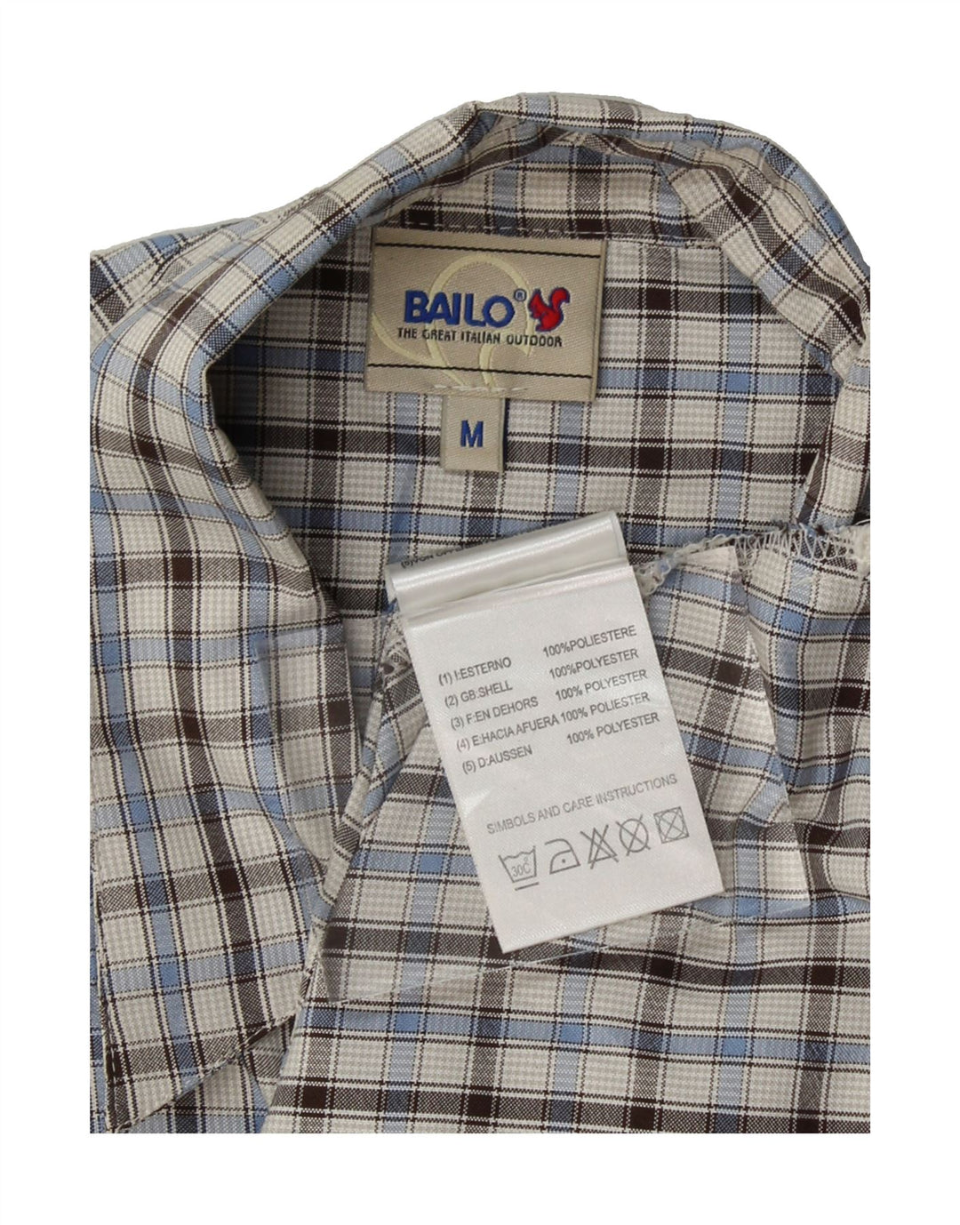 BAILO Womens Sleeveless Shirt UK 14 Medium Blue Check Polyester Vintage Bailo and Second-Hand Bailo from Messina Hembry 