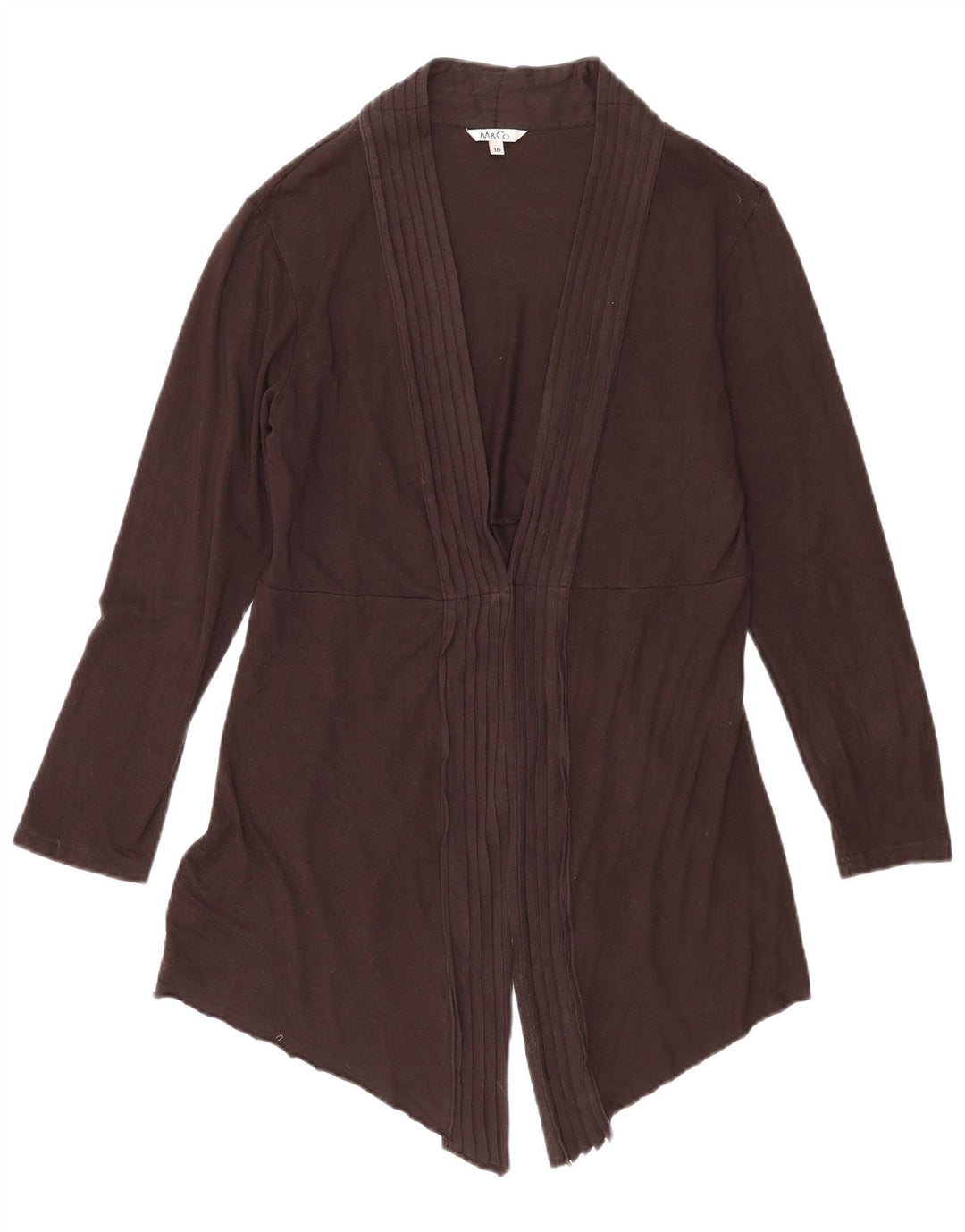 M&Co Womens Open Cardigan Sweater UK 18 XL Brun Viscose