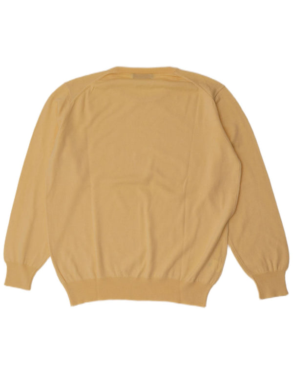 Il Granchio Herre Crew Neck Jumper Sweater Large Yellow Virgin Wool