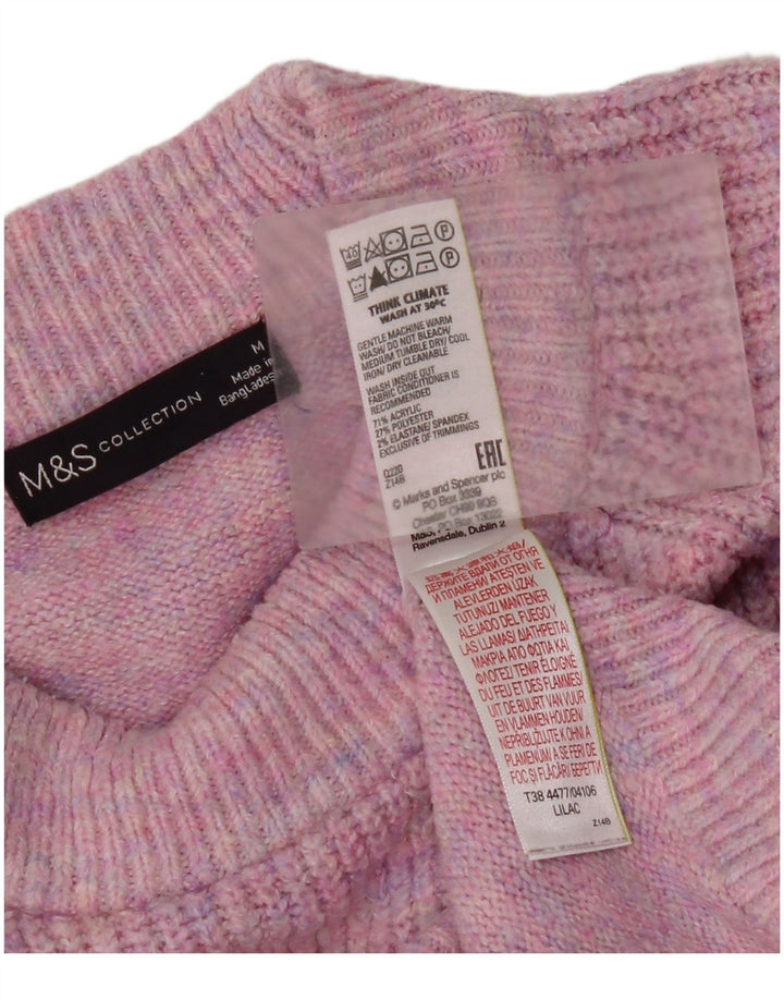 Marks & Spencer Dame sweater med rund hals DK 14 Medium Pink Akryl