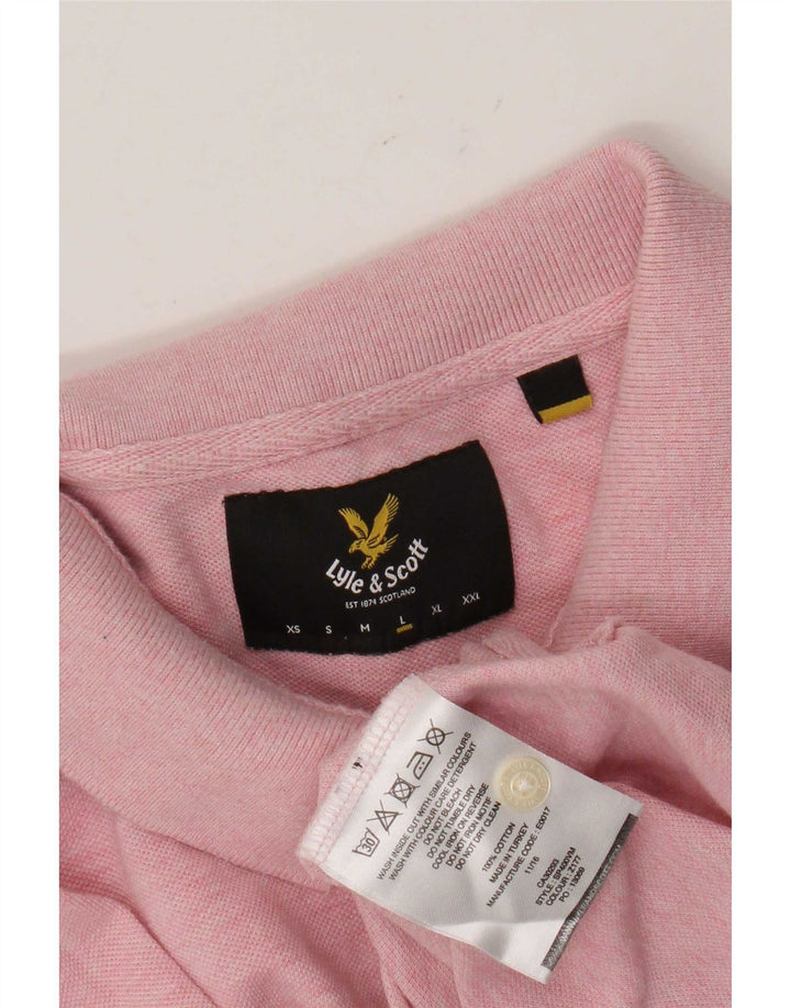 Lyle & Scott herre poloskjorte stor pink bomuld