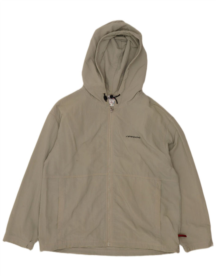 Reebok Regnjakke med hætte til kvinder UK 12 Medium Beige Nylon