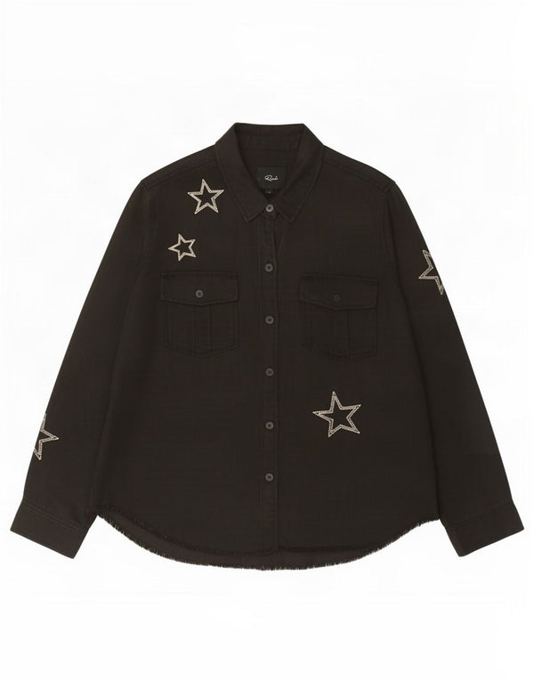 Rails Dame grafisk skjorte UK 16 Large Black Lyocell