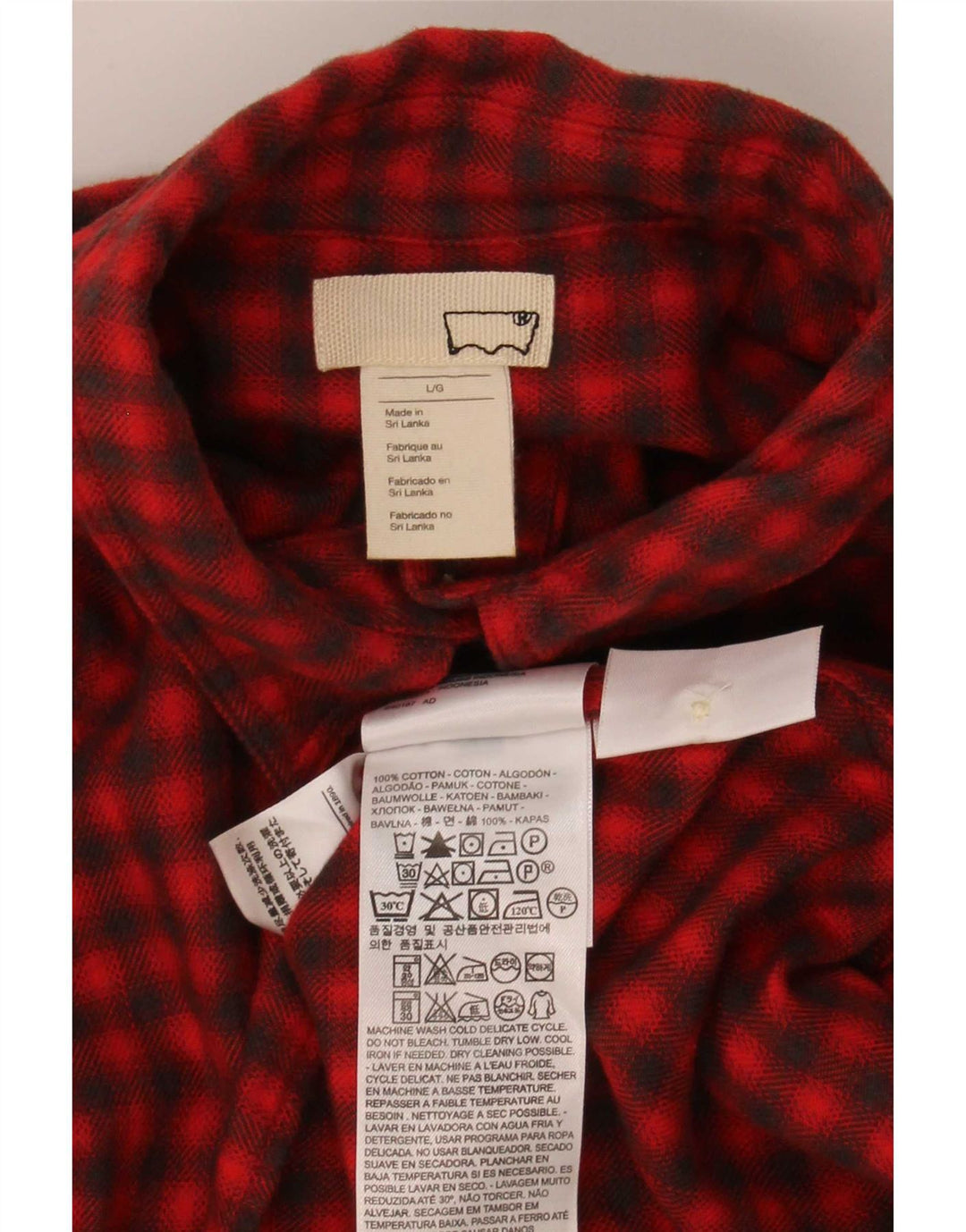 Levi's Dame Pullover Flanell Shirt UK 16 Large Red Gingham Cotton