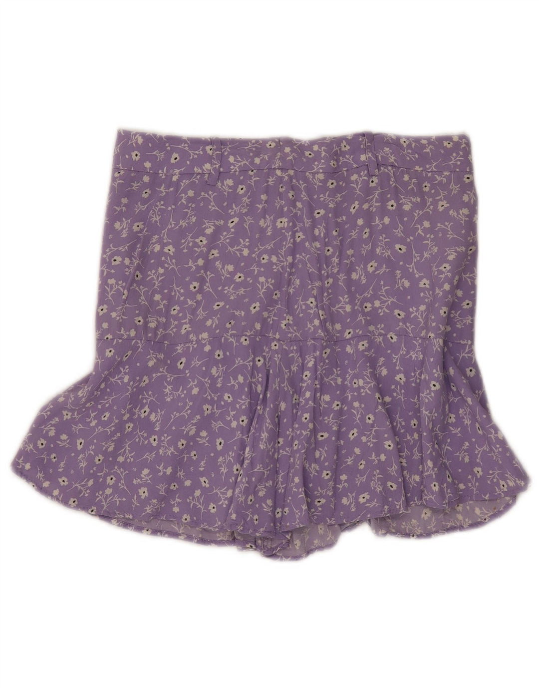 Zara Dame Mini-nederdel Medium W28 Lilla Floral Viscose
