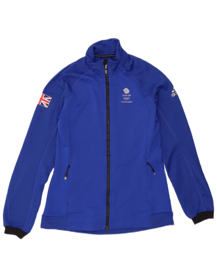 Adidas træningsdragt topjakke til kvinder UK 12 Medium Blue Polyester