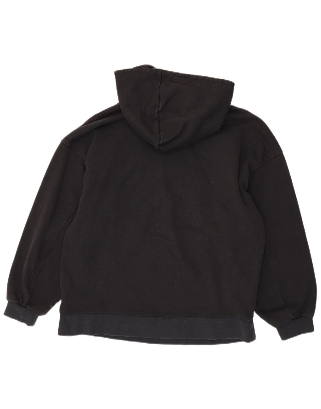 ADIDAS hættetrøjetrøje til kvinder i overstørrelse UK 10 Lille sort blomstret bomuld