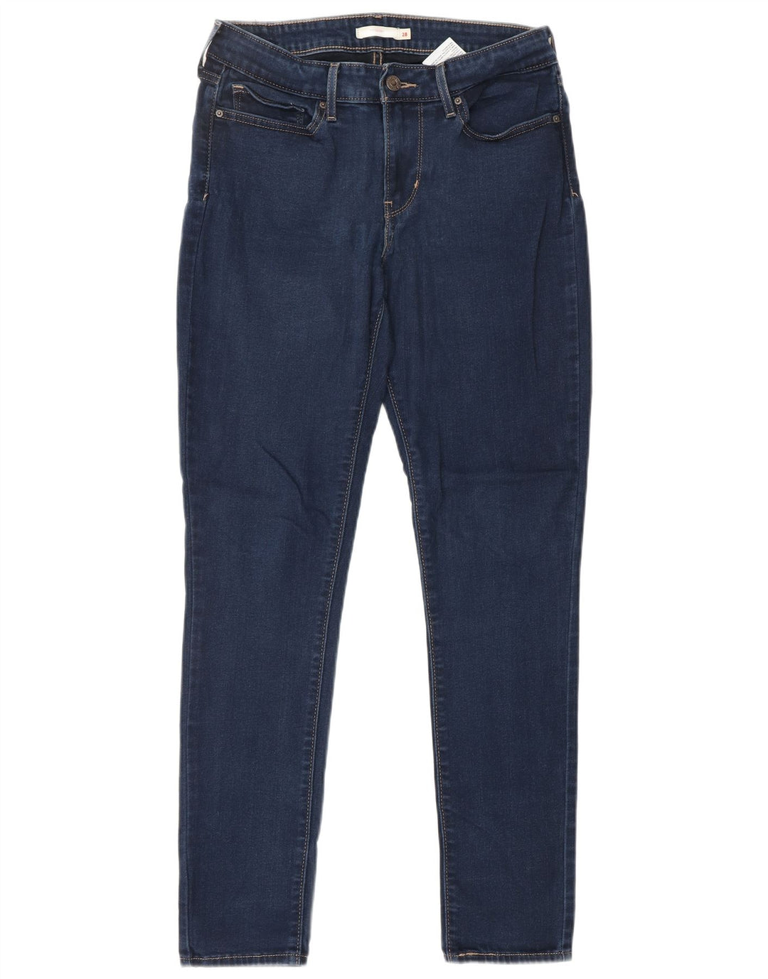 LEVI'S Dame 711 Skinny Jeans W28 L30 Marineblå Bomuld