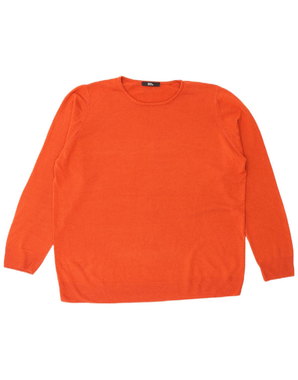 Marks & Spencer Womens Crew Neck Jumper Sweater UK 20 2XL  Orange Acrylic