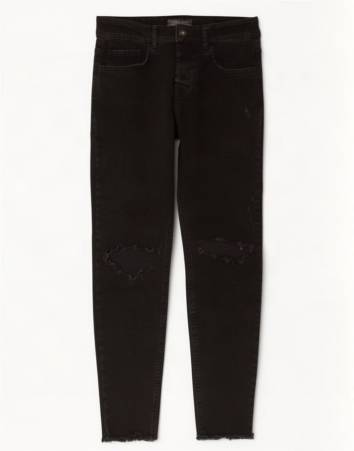Zara Herre Slim Jeans EU 40 Medium W31 L28 Sort Bomuld