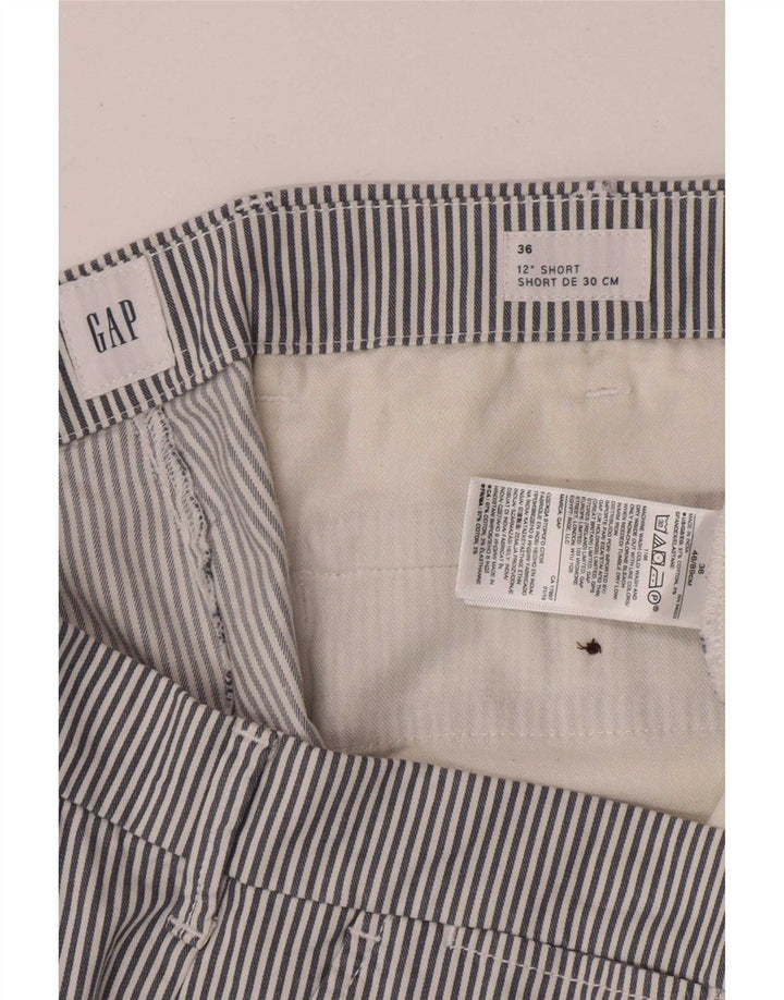 Gap Herre Chino Shorts W36 Stor Blå Stribet Bomuld