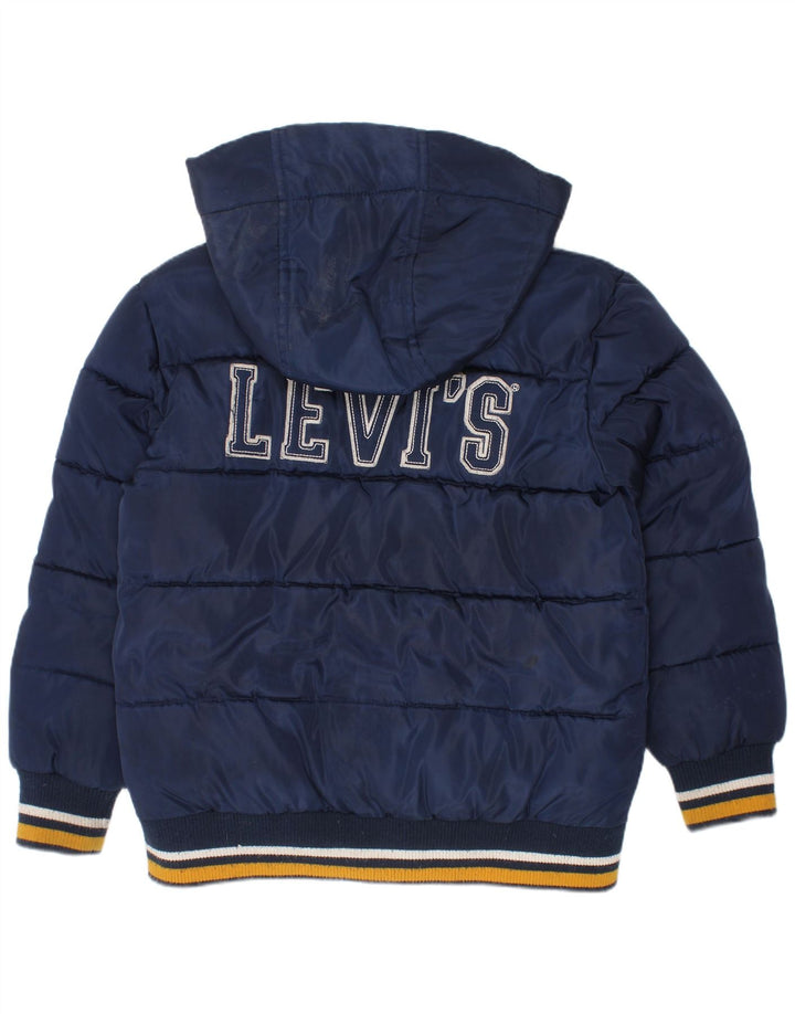 Levi's Boys grafisk polstret hættejakke 7-8 år marineblå polyester