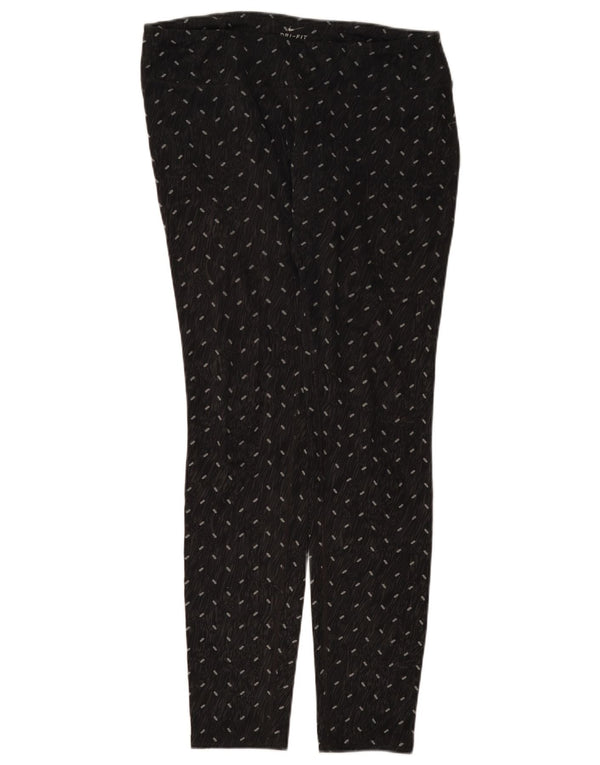 Nike Dame Dri Fit Leggings UK 14 Large Black Spotted