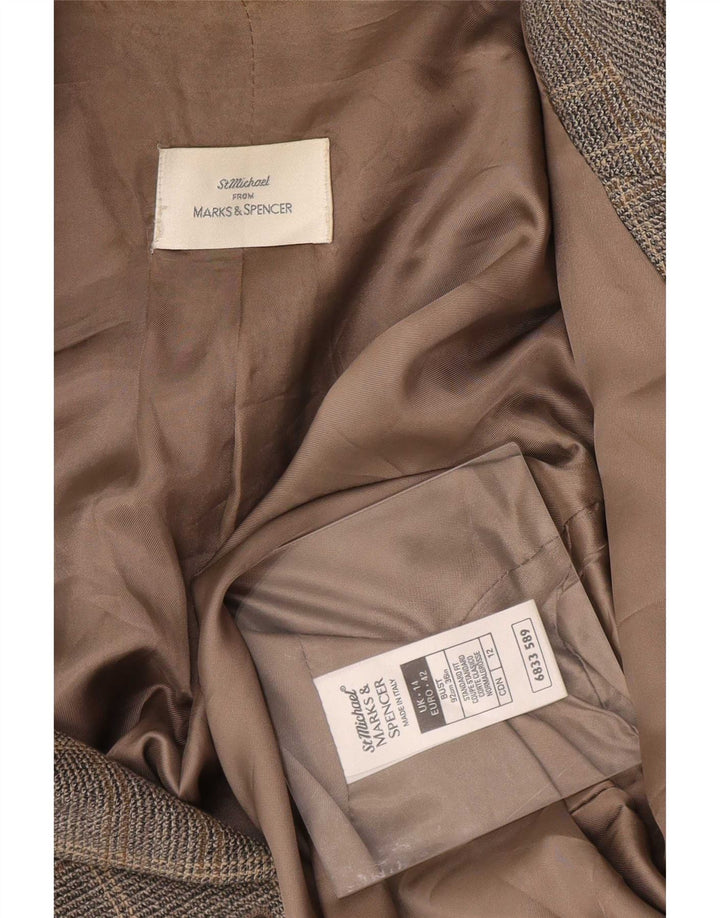 Marks & Spencer Dame St. Michael Blazer Jacket UK 14 Medium Grey Check