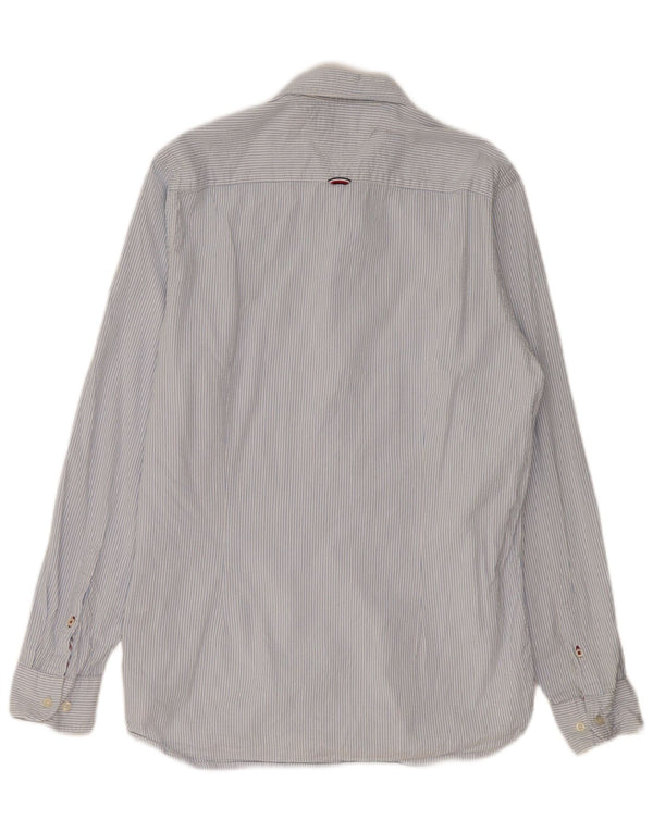 Tommy Hilfiger Herre Slim Fit skjorte Stor blå nålestribet bomuld