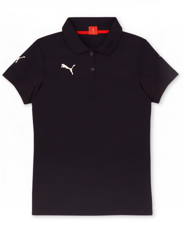 Puma Graphic Polo Shirt UK 12 Medium Navy Blue Polyester