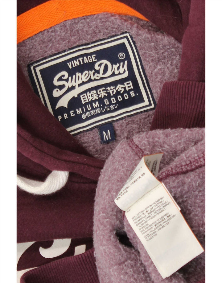 Superdry Grafisk hættetrøje til mænd Medium Bourgogne bomuld