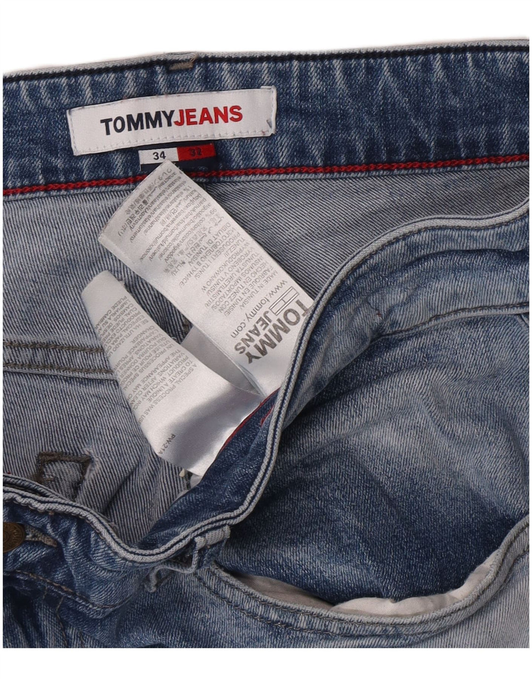 Tommy Hilfiger Herre Slim Jeans W34 L32 Blå Bomuld