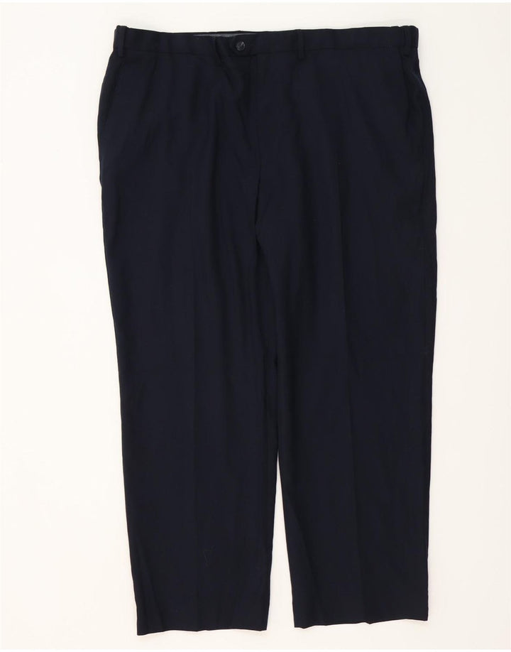 MARKS & SPENCER Herre Regular Fit Suit Bukser W42 L29 Marineblå Uld