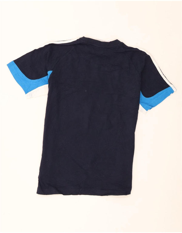 Adidas Boys T-Shirt Top 15-16 år Marineblå Colourblock Bomuld