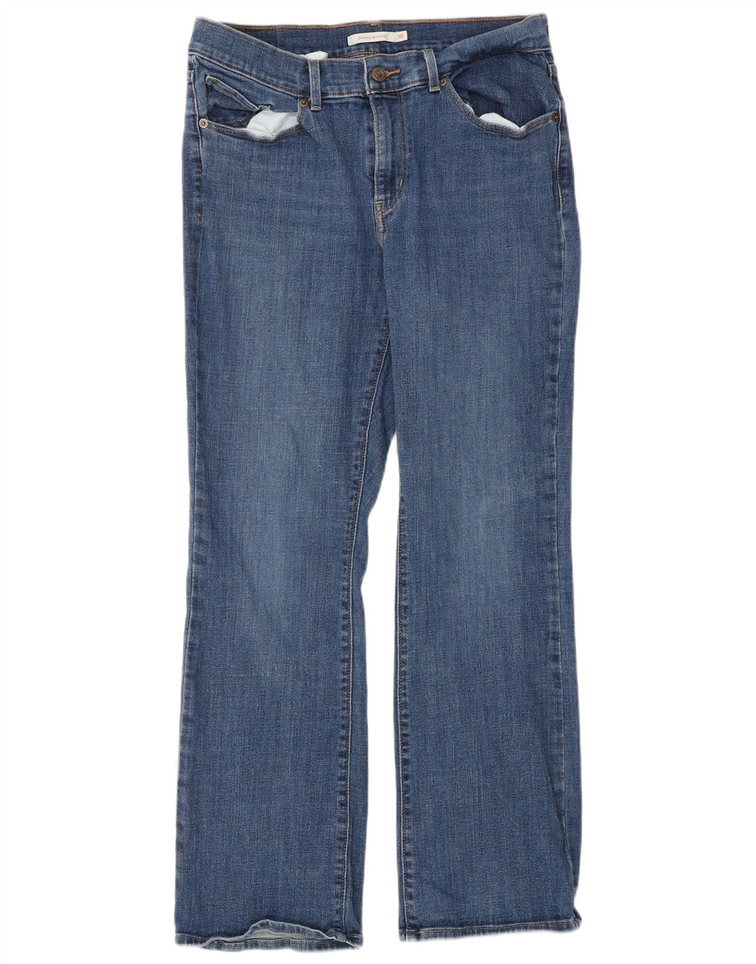 Levi's Dame Classic Bootcut Jeans US 10 Large W30 L30 Blue Cotton