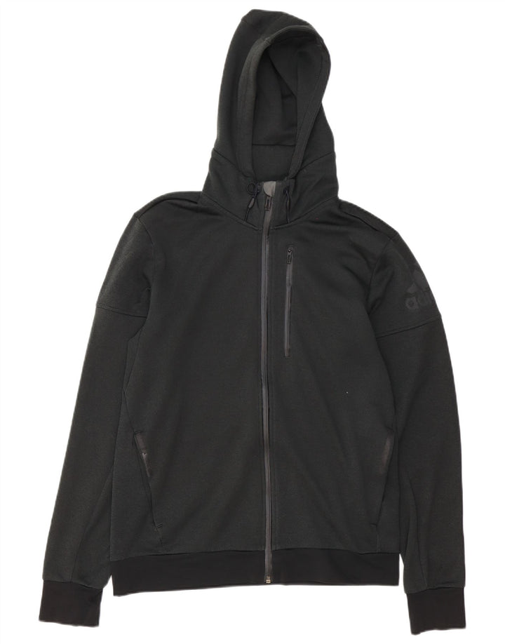 Adidas Hættetrøje med lynlås til mænd mellem sort polyester