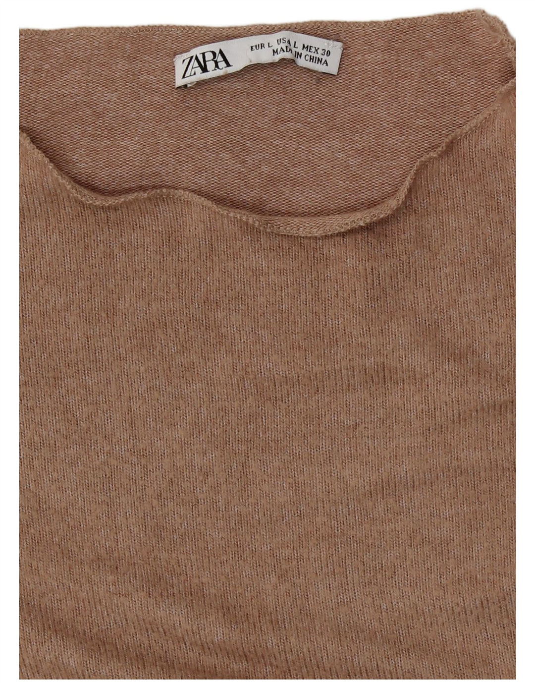 Zara Dametop Langærmet UK 14 Stor Beige