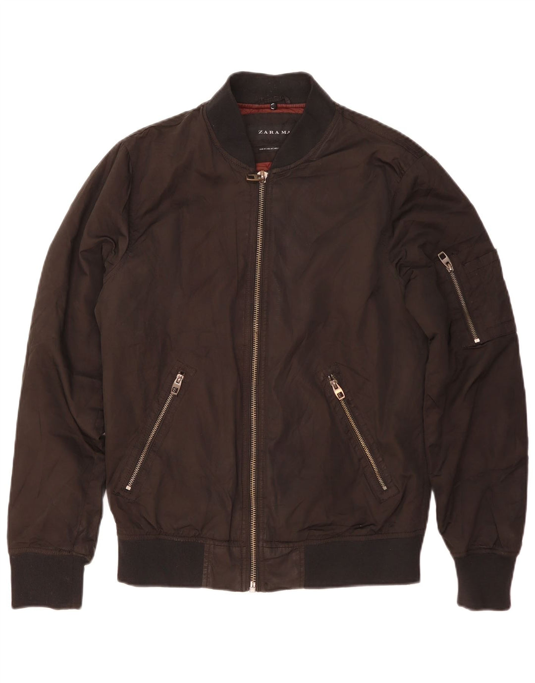 Zara Bomber Jacket UK 38 Medium Sort Colourblock Polyester