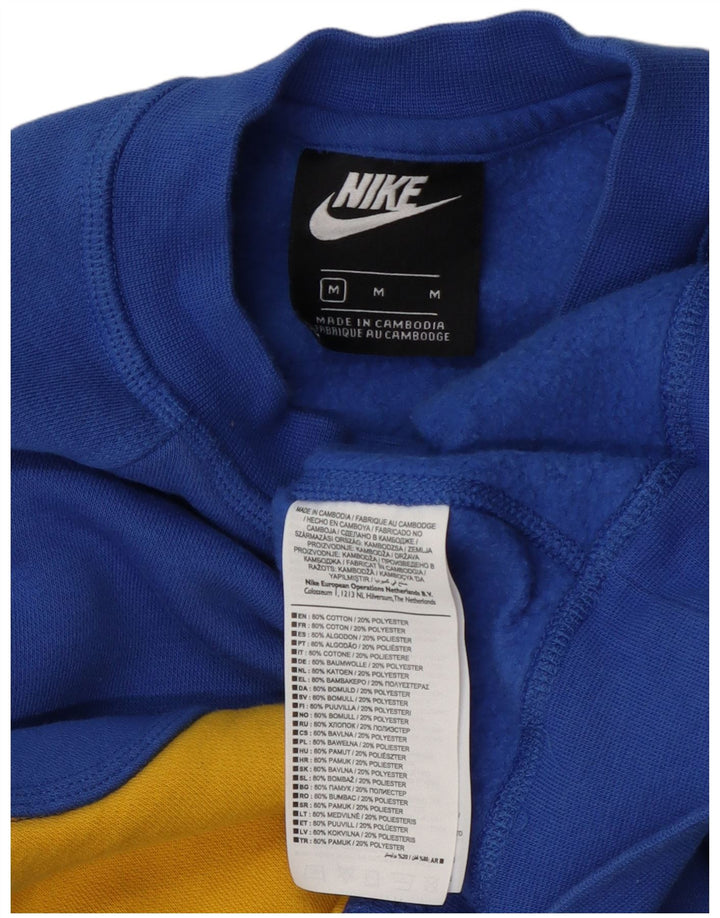 Nike Womens Graphic Crop Sweatshirt Jumper UK 14 Medium Blue Bomuld