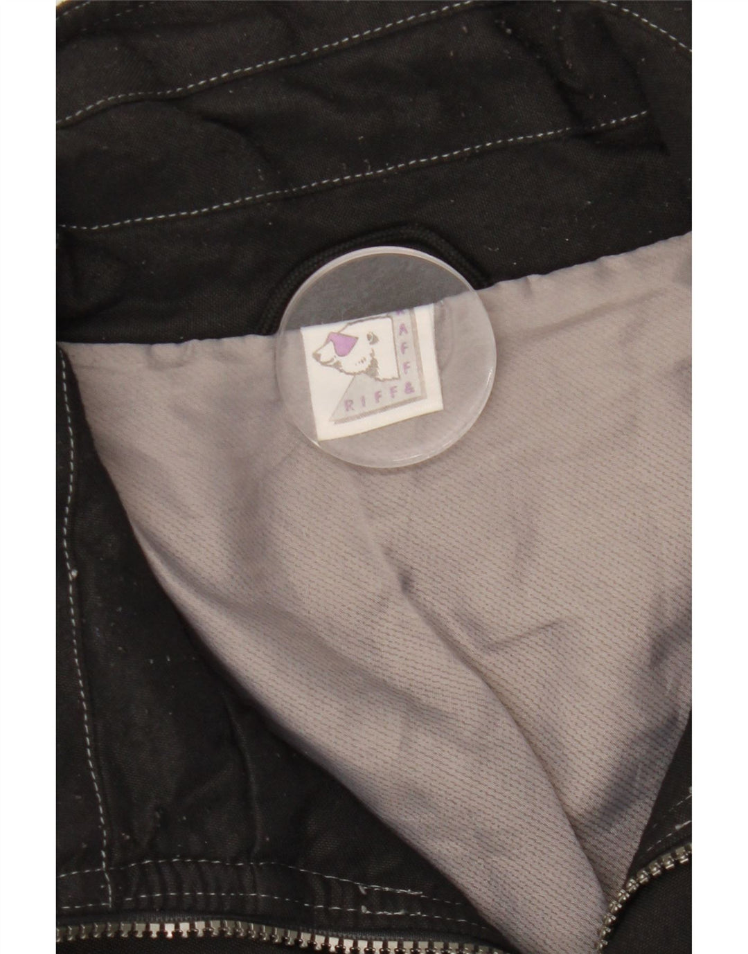 Riff & Riffa Herre Grafisk Windbreaker Jacket UK 40 Stor Sort Polyamid