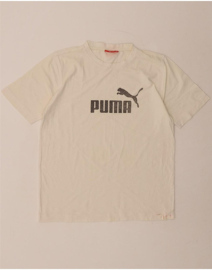 PUMA Mens Graphic T-Shirt Top Large White Vintage Puma and Second-Hand Puma from Messina Hembry 