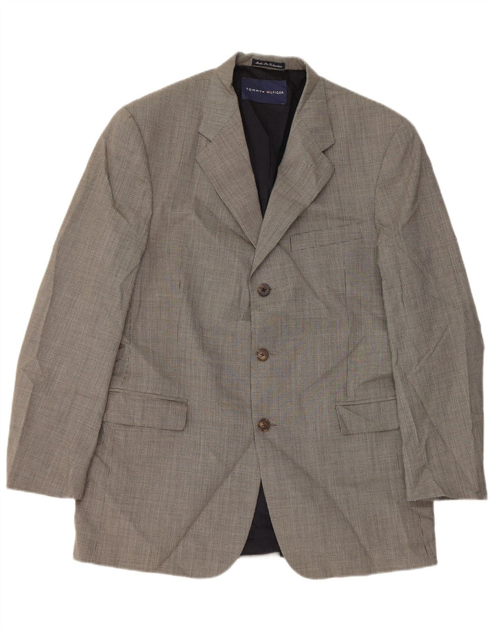Tommy Hilfiger Herre 3-knaps blazerjakke UK 40 Large Grey Houndstooth