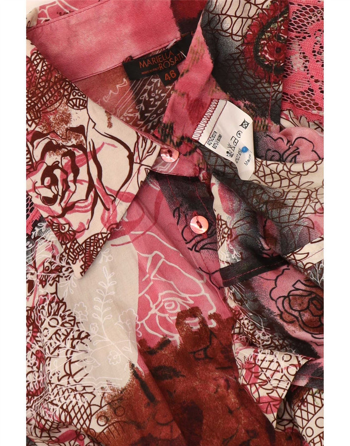 Mariella Rosati Dame Skjorte Bluse IT 46 Stor Flerfarvet Patchwork