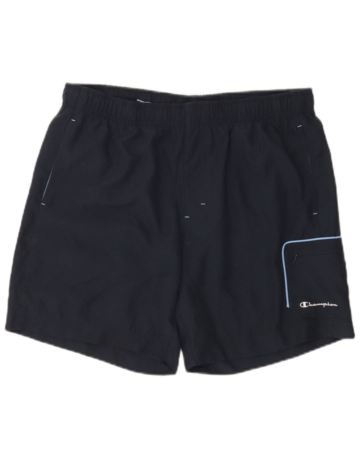 CHAMPION Mens Sport Shorts Large Navy Blue Polyester