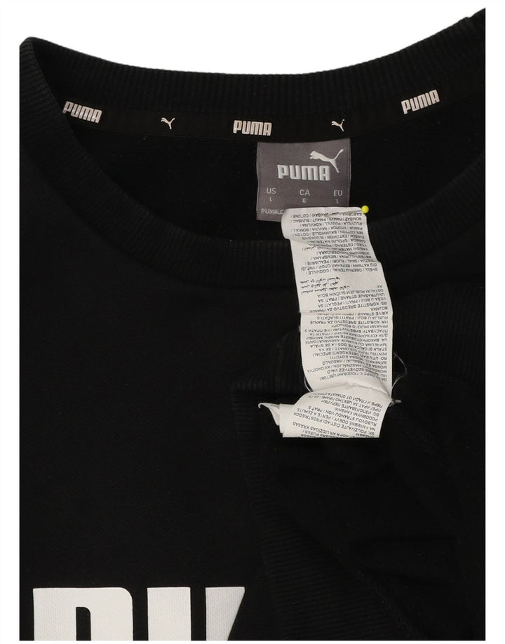Puma Herre Grafisk Sweatshirt Jumper Stor Sort Bomuld