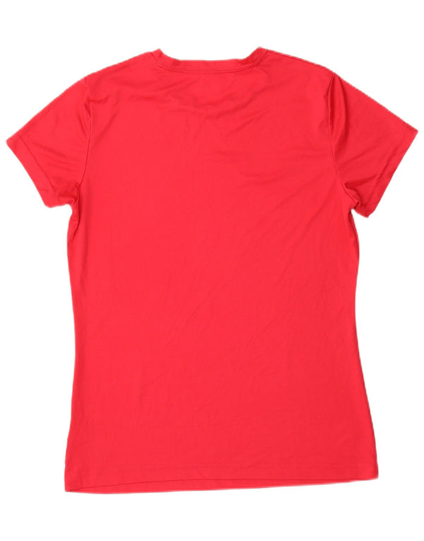 Reebok Dame Grafisk T-Shirt Top UK 14 Stor Pink Polyester