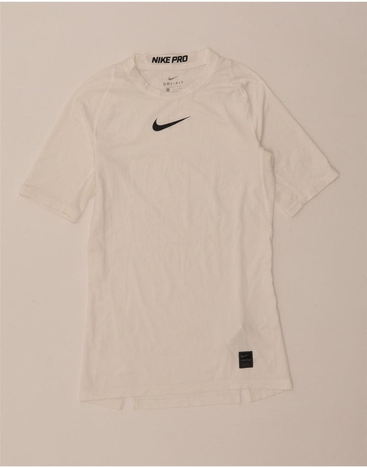 Nike Herre Dri Fit grafisk T-shirt top lille hvid polyester