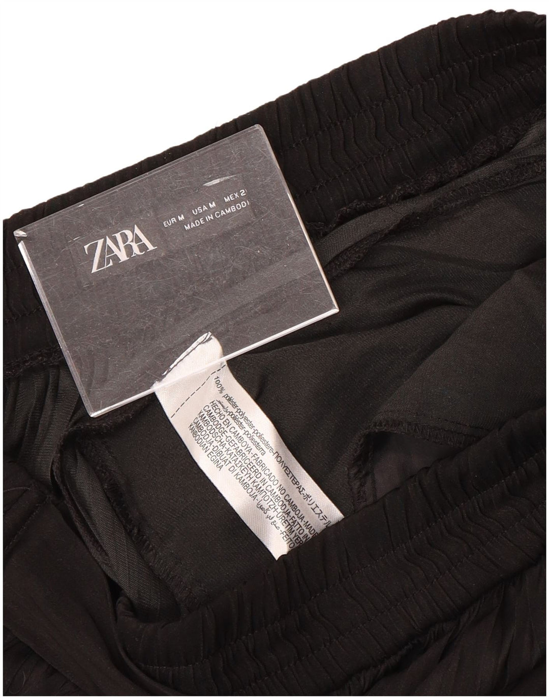Zara Dame Cullotes Capri Bukser Medium W30 L22 Sort Polyester