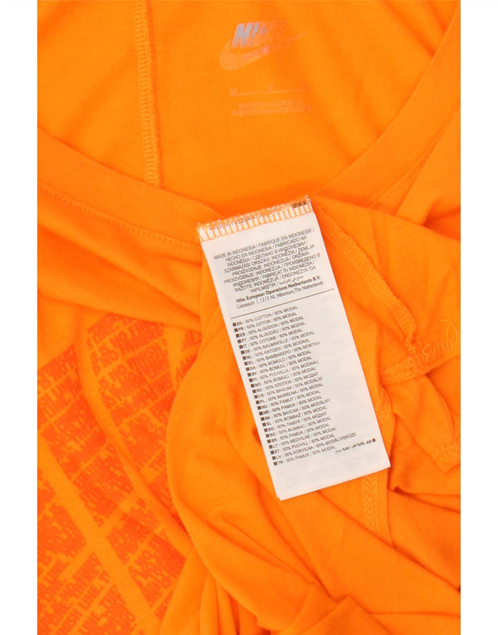 Nike Dame Grafisk Vest Top UK 14 Medium Orange Bomuld