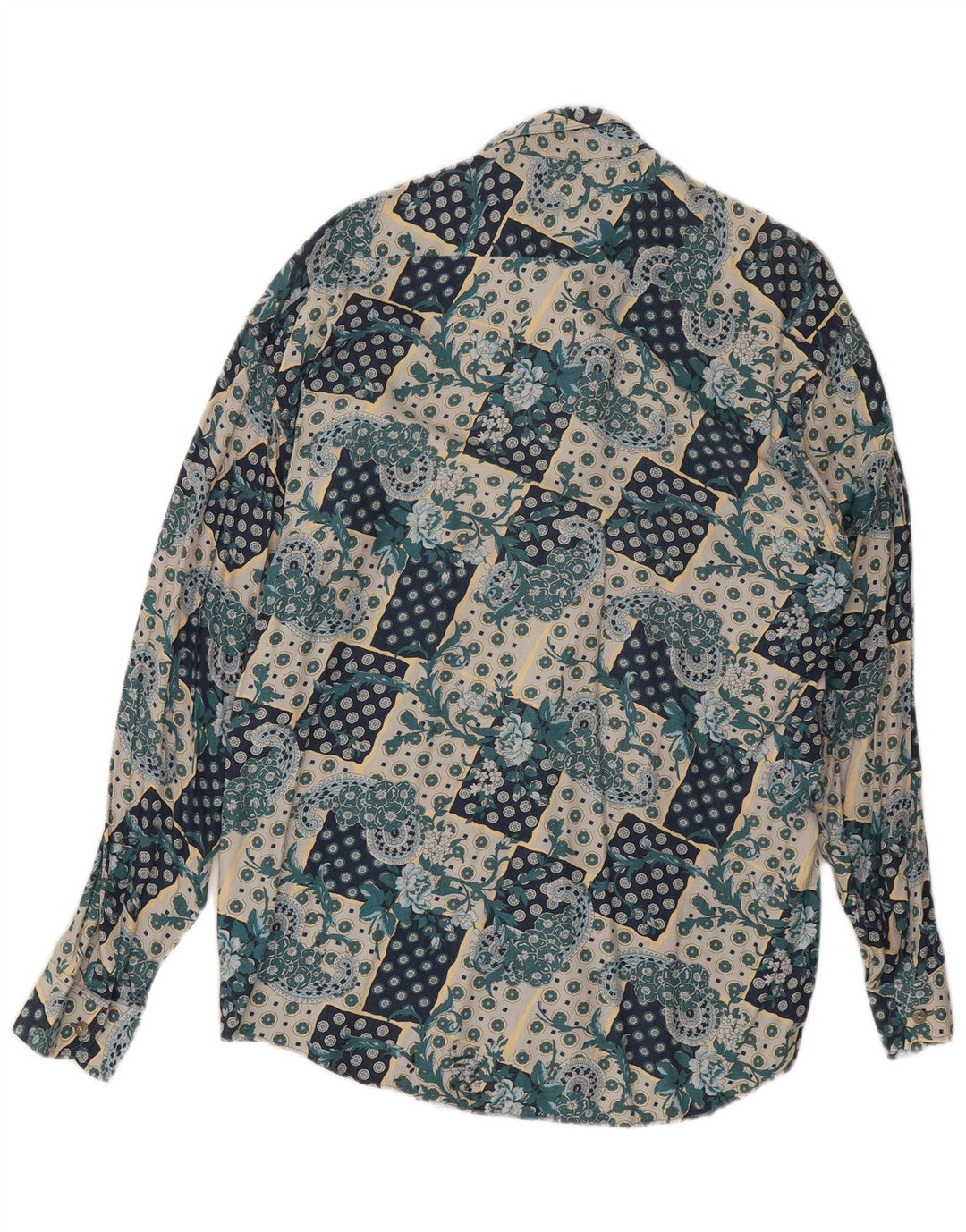 Vintage herreskjorte Medium Blue Paisley Viscose