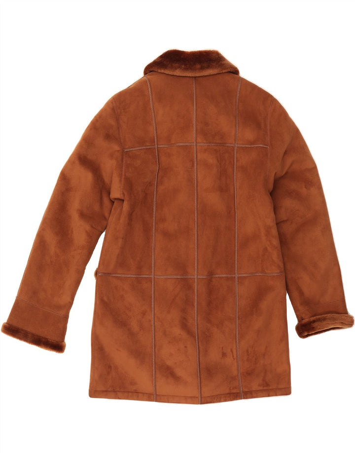 BARONIA Womens Sherpa Coat EU 36 Small Brown Polyester Vintage Baronia and Second-Hand Baronia from Messina Hembry 