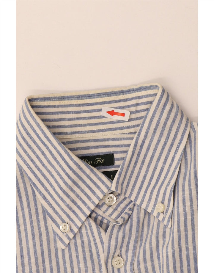 Fred Perry Herre Slim Fit skjorte Stor blå stribet bomuld
