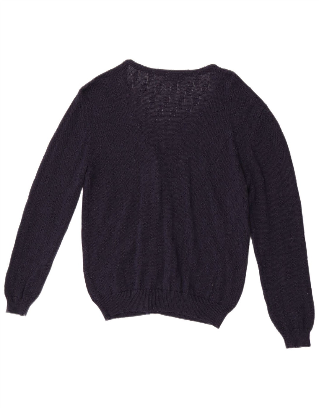 Peter Hahn Dame Cardigan Sweater UK 16 Large Navy Blue Bomuld