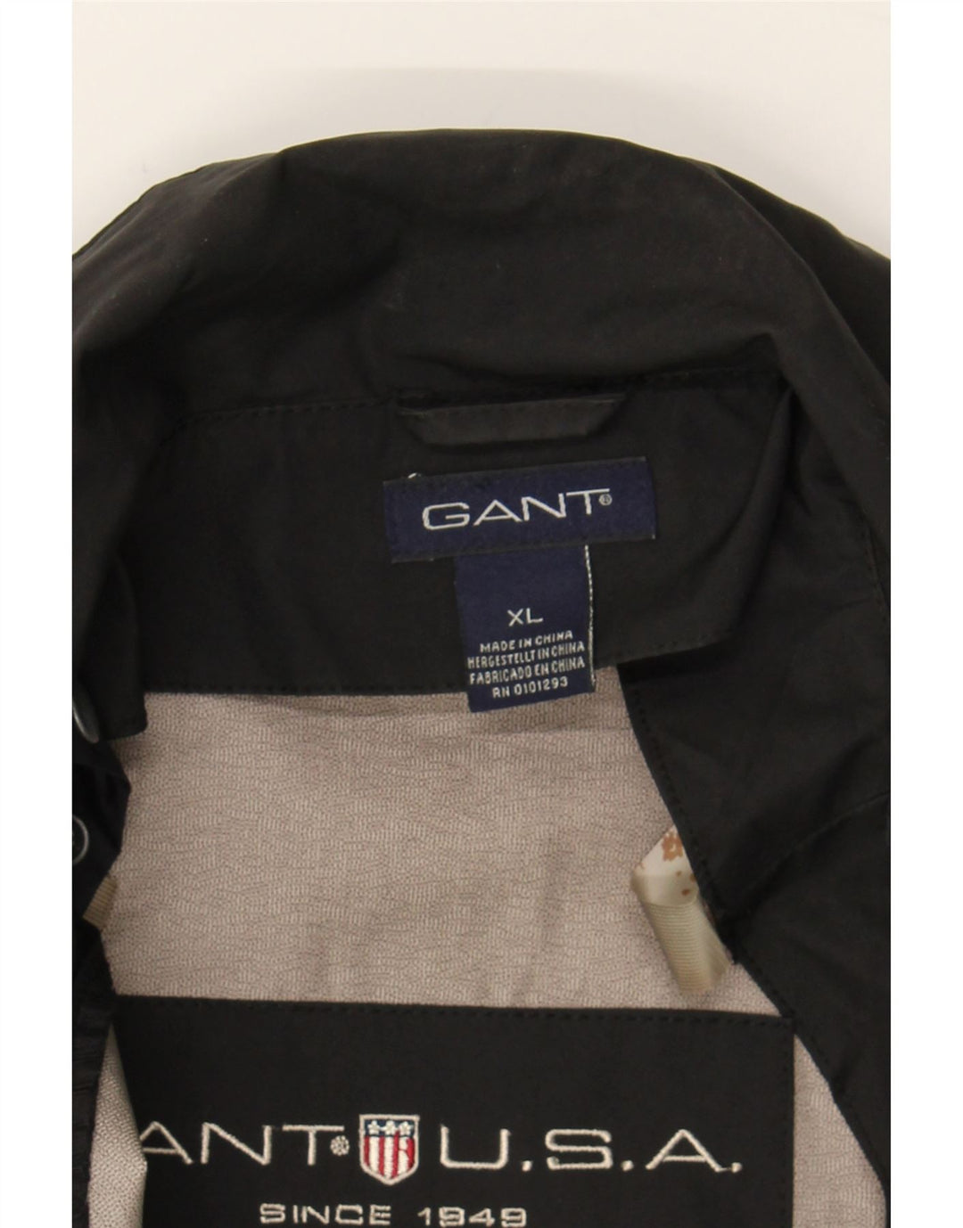 GANT Mens Bomber Jacket UK 42 XL Black Polyester Vintage Gant and Second-Hand Gant from Messina Hembry 