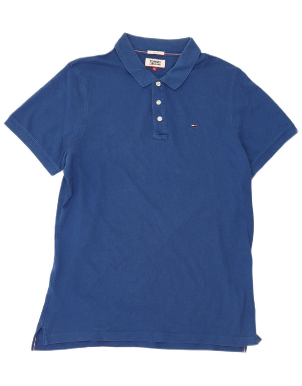 Tommy Hilfiger Herre Slim Fit Polo Shirt XL Blå Bomuld
