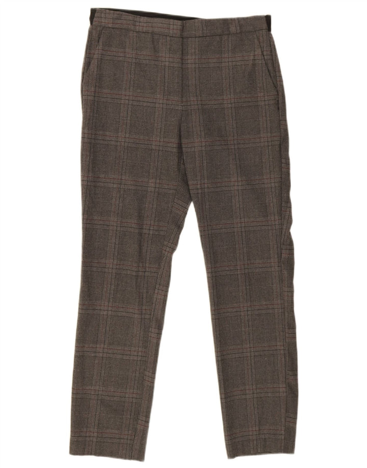 Zara Slim Chino Bukser Medium W32 L26 Grå Ternet polyester
