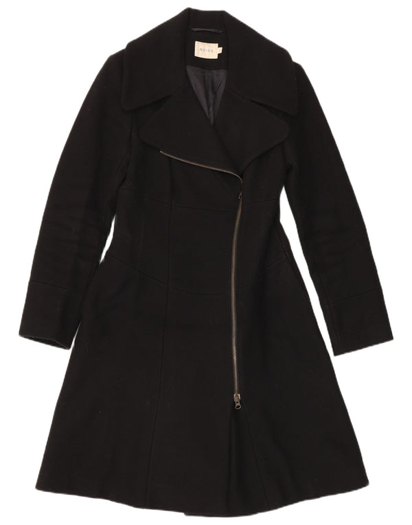 Reiss Dame Overfrakke UK 10 Lille Sort Uld