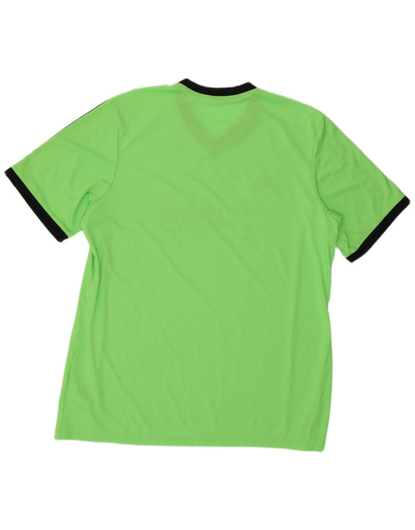 Adidas Herre Climalite Graphic T-Shirt Top XL Grøn Colourblock Polyester