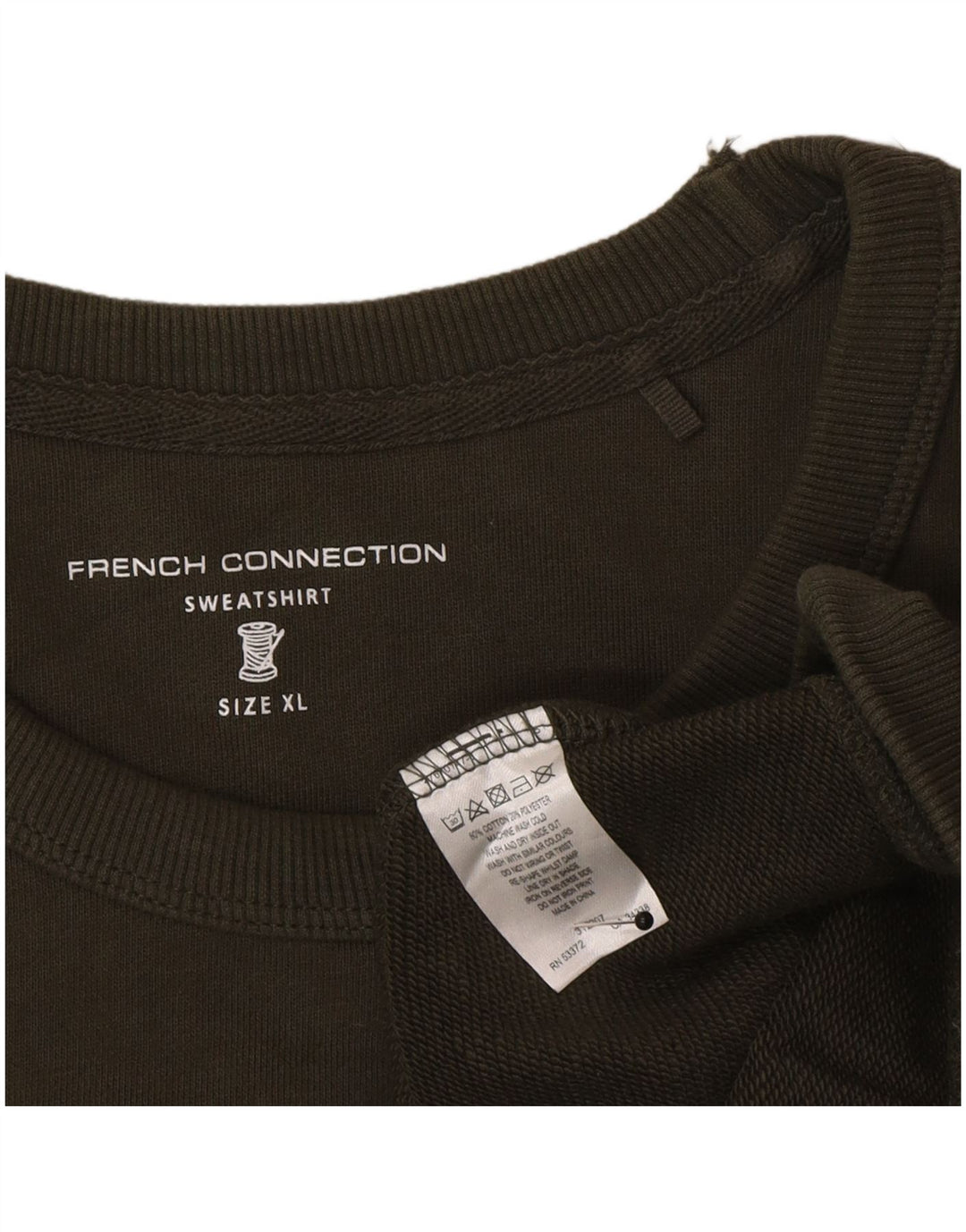 French Connection Herre Sweatshirt Jumper XL Khaki Bomuld